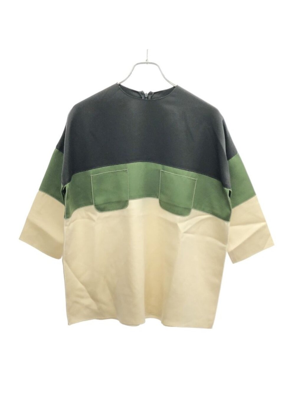 Celine by Phoebe Philo Paneled Silk Wool Top 2 Mix Color 34